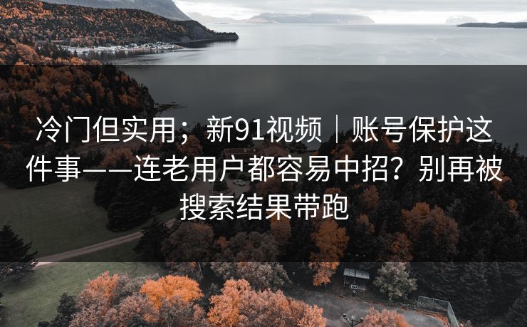 冷门但实用；新91视频｜账号保护这件事——连老用户都容易中招？别再被搜索结果带跑