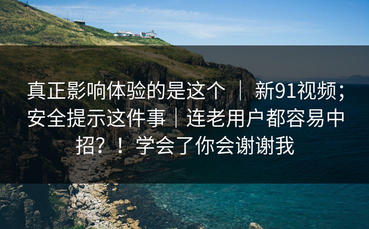 真正影响体验的是这个 ｜ 新91视频；安全提示这件事｜连老用户都容易中招？！学会了你会谢谢我  第1张